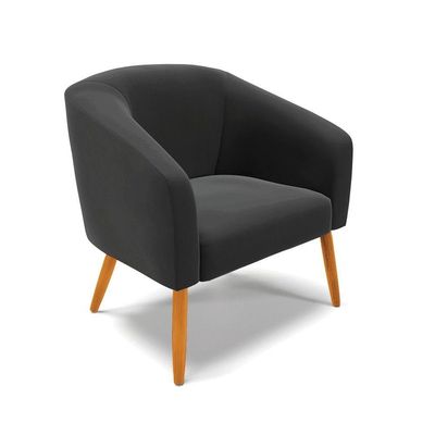 Kit 1 Namoradeira E 02 Poltronas Pés Palito Castanho Preto