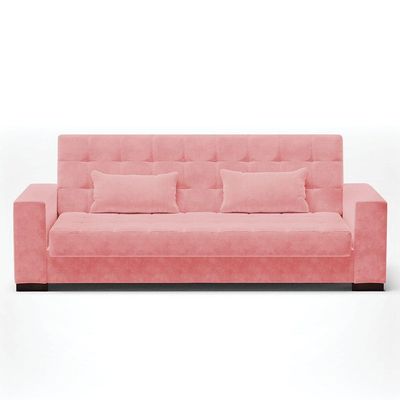 Sofá Cama 2 Lugares Para Sala De Estar Suede Rosê