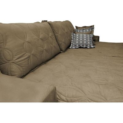 Sofá Retrátil E Reclinável 2,32m Com Molas Ensacadas Cama Inbox Supreme Tecido Suede Velusoft Castor