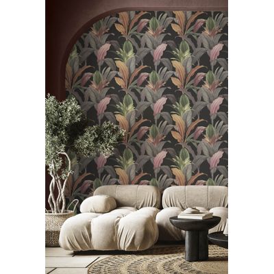 Papel de Parede Botany House Garden Cinza e Preto 15518