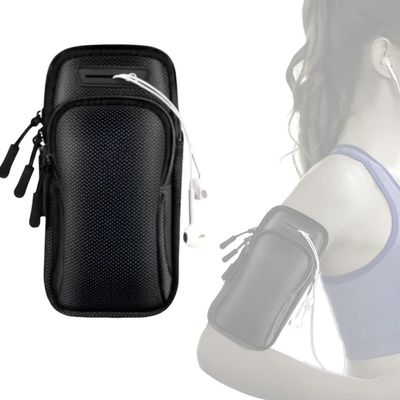 Braçadeira Esportiva para Corrida Caminhada Treino Impermeável com Alça Ajustável Preto
