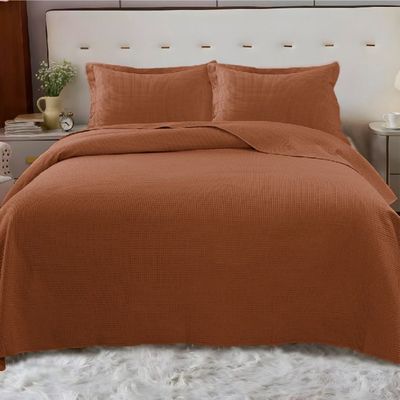 Cobre Leito Colcha Sublyme Casal 3 Peças - Terracota - 100% Poliéster