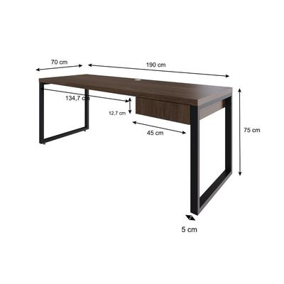 Mesa Presidente C-01 Gav. 190x70x75cm Yon - Nogueira-est.preta Nogueira-est.preta