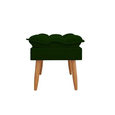 Kit 2 Poltronas + Namoradeira + Puff Opala Decorativa Balaqui Verde