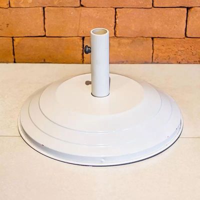 Base Para Ombrelone E Guarda-sol 3,00m 2,40m Nossa Kasa Alumínio E Concreto 19,5kg Branco