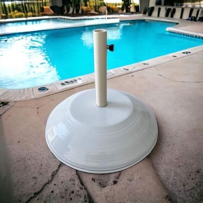 Base Para Ombrelone E Guarda-sol 3,00m 2,40m Nossa Kasa Alumínio E Concreto 19,5kg Branco