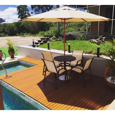 Base Para Ombrelone E Guarda-sol 3,00m 2,40m Nossa Kasa Alumínio E Concreto 19,5kg Branco