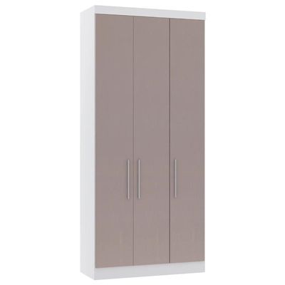 Guarda Roupa Modulado 102cm Com 3 Portas Taiga Branco/cinnamon L01 - Mpozenato