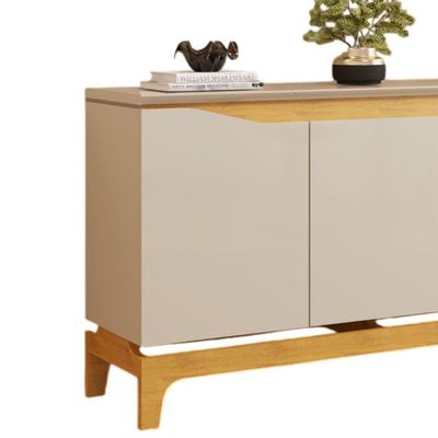 Buffet Aparador Joile Clássico Contemporâneo 3 Portas MDF MDP 136CM Off White