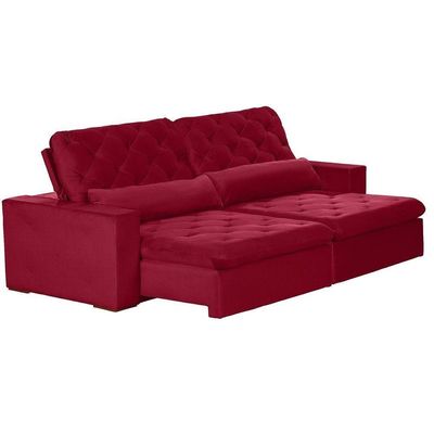 Sofá Modular 6 Lugares 2.90M Retrátil E Reclinável Vermelho