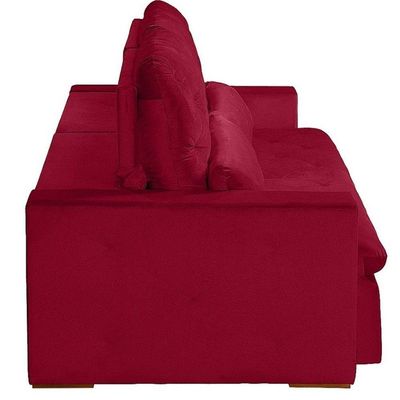 Sofá Modular 6 Lugares 2.90M Retrátil E Reclinável Vermelho
