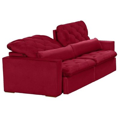 Sofá Modular 6 Lugares 2.90M Retrátil E Reclinável Vermelho