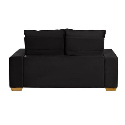 Sofá 3 Lugares 1.90 Mt Com Molas Retrátil E Reclinável Preto