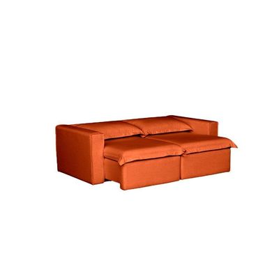 Sofá Cama Casal Retrátil E Reclinável Em Linho Sofatec Terracota