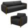 Conjunto Sofá 3 Lugares 223cm E Poltrona 98cm Amaranto M22 Pu Preto - Mpozenato