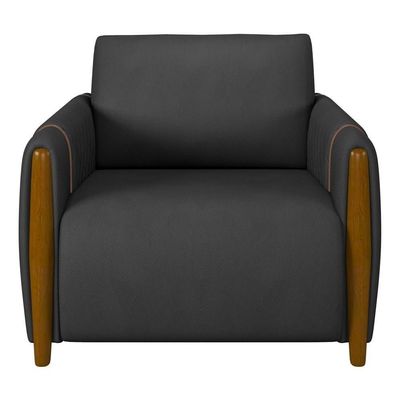 Conjunto Sofá 3 Lugares 223cm E Poltrona 98cm Amaranto M22 Pu Preto - Mpozenato