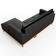 Sofá 3 Lugares 200cm Living Com Chaise Direito Sala De Estar Kayrós D05 Sintético Preto - Mpozenato