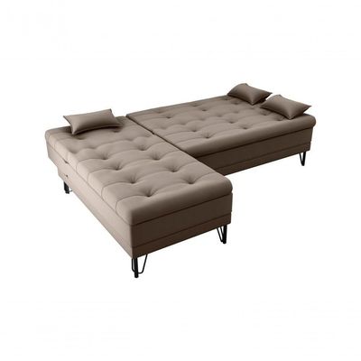 Sofá Cama Com Chaise 3 Lugares 2,00 Mts Nice Matrix Marrom