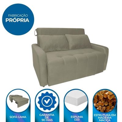Sofá Cama Para Sala De Estar Amora New Veludo Matrix - Capp Cappuccino