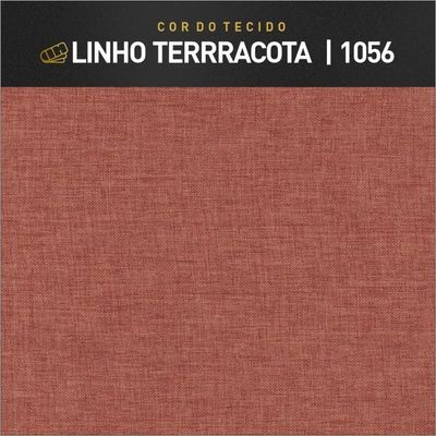 Recamier Londres Luxo Madeira Maciça Castellar Móbile Linho Terracota Linho Terracota