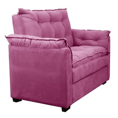 Sofá Confortável 1,40 Pequeno Compacto Small Rosa