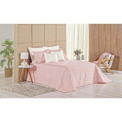 Cobre Leito Eden King 3 Peças Hipercal 180 Fios 100% Poliéster - Rosé