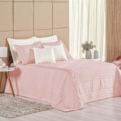 Cobre Leito Eden King 3 Peças Hipercal 180 Fios 100% Poliéster - Rosé