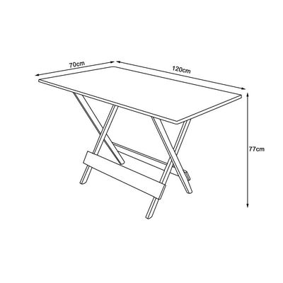 Mesa Para Area De Lazer Dobrável De Madeira 1,20x70 - Imbuia