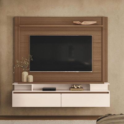 Home Suspenso Astor Castanho Off White Com Mesa De Centro Sky E Aparador Infinity Castanho - Hb Móveis