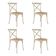 Kit 4 Cadeiras Cross Katrina X Em Aço Para Mesa Sala Cozinha Bar Bistrô Home Decor - Off White-bege