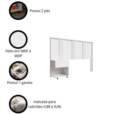 Cabeceira Sleep Movelove Cama Solteiro + Criado Suspenso