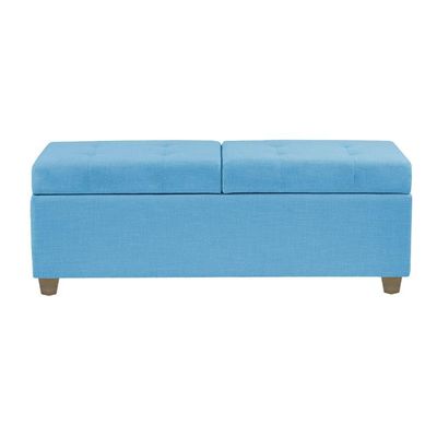 Canto Alemão Recamier Bau + Painel Madri 120cm Suede Azul Turquesa - Inova Decor