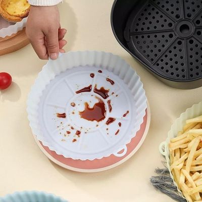 Forma Air Fryer Silicone Antiaderente Reutilizavel Assadeira Forro Forno Microondas Redonda Multiuso