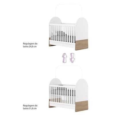 Berço Americano Mini Cama Magia Branco-jequitibá Com Colchão Supreme - Móveis Henn