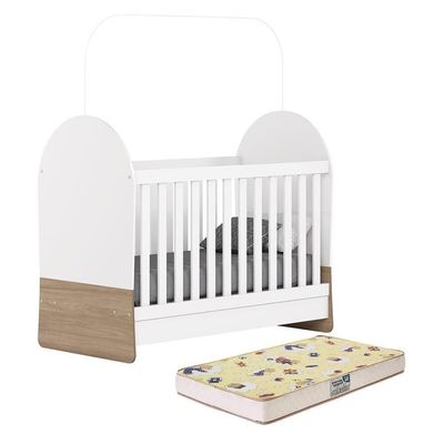 Berço Americano Mini Cama Magia Branco-jequitibá Com Colchão Supreme - Móveis Henn