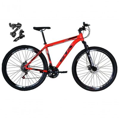 Bicicleta aro29 Gta Start Câmbios Shimano 21v FreioDisco Mountain Bike Alumínio vermelho Tamanho 17
