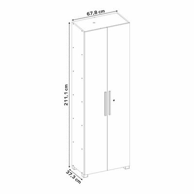 Armário Multiuso Com Chave 211cm Nt4050 Freijó/off White Notável Móveis