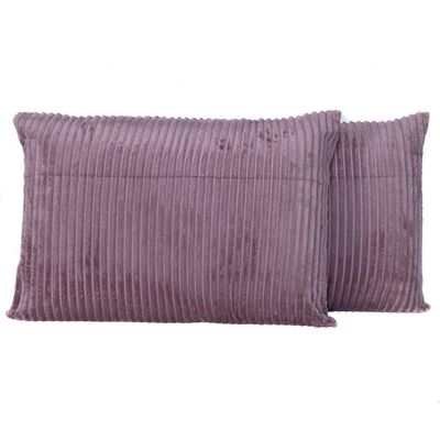 Par De Fronhas Em Manta Canelada 70cm X 50cm - Porta Travesseiro Mantinha Microfibra Para Inverno Cor Rosê