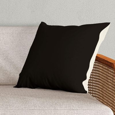 Kit Trio Capas De Almofadas Estampadas Folhas Em Veludo Suede 45cm X 45cm - Decoração Luxo Para Sala Cor Preto