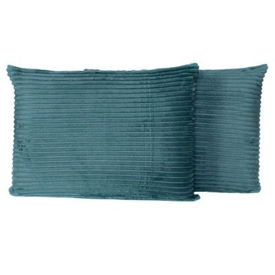 Par De Fronhas Em Manta Canelada 70cm X 50cm - Porta Travesseiro Mantinha Microfibra Para Inverno Cor Verde