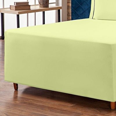 Jogo De Lençol King Para Cama Box Conjugado Complet Verde Com Fronhas 03 Peças - Percal Algodão 140 Fios