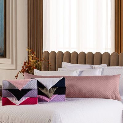 Capa Fronha De Xuxão Avulsa Travesseiro De Corpo Matelado Dupla Face 1,45m X 45cm - Microfibra Matelada Cor Rosê/branco