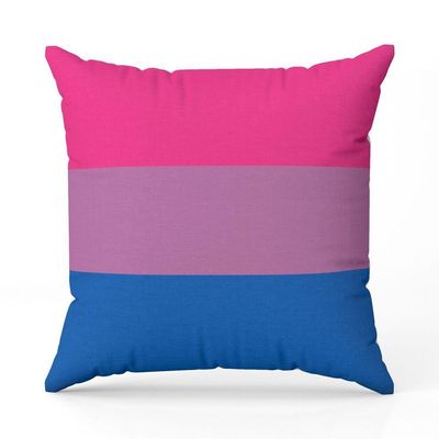 Almofada Avulsa Cheia Estampada Bandeiras Lgbt Cores 45cm X 45cm Com Refil Cor Bissexual