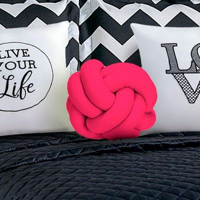 Almofada De Nó Decorativa Pink Avulsa Em Malha Gel - Decoração Nozinho Escandinavo