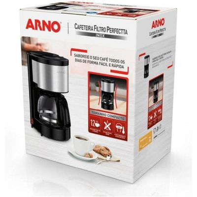 Cafeteira Elétrica Arno Perfectta Inox 600ml Jarra De Vidro 127v