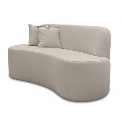 Sofá Minimalista Orgânico 2 Lugares Sala Bouclé Bege