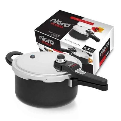 Panela De Pressão Eterna 22 Cm 4,5 L Em Antiaderente Preta Nigro