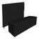 Kit Cabeceira E Calçadeira Recamier Baú Queen 1,60m Holanda Suede - Pallazio Cor Preto