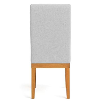 Kit 4 Cadeiras De Jantar Solana Boucle Cinza Base De Madeira - Pallazio