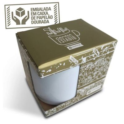 Caneca KazzaVip do Jec Cerâmica 360 ML Estádio Arena Joinville Licenciada Branco